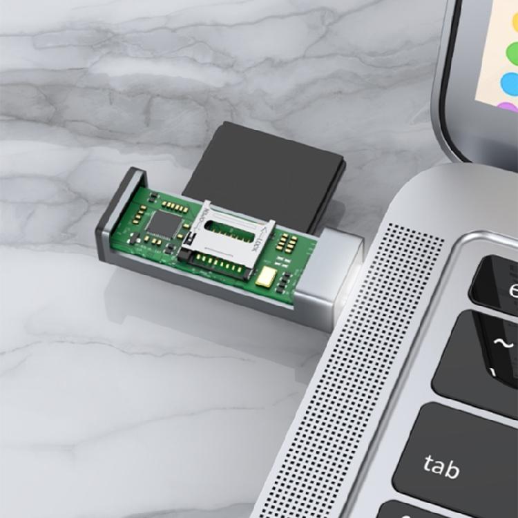 Многофункциональный алюминиевый кард-ридер для карт TF, USB Type A/C, двойной слот, не требует драйверов, для командировок, для обмена документами