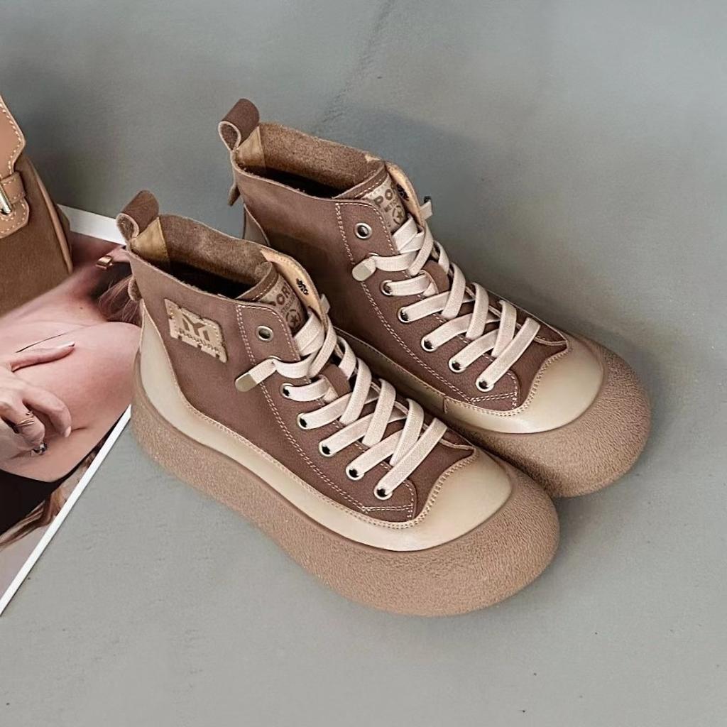 Флисовые Толстоподошвенные Ретро Высокие Кеды Универсальные Повседневные Ботильоны