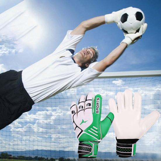 1 Pair Professional Soccer Goalie Gloves with Double Protection Non-Slip Wear-resistant Rubber Football Gloves Goalkeeper Gloves Sports Protective