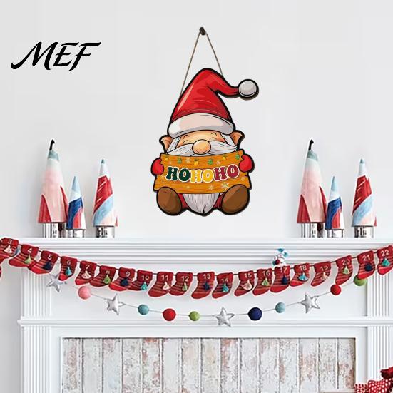 Christmas Gifts for Families Door Sign, Gnome Shape with Adjustable Hemp Rope, Vintage Hanging Decorative Signs Decoration Wall Signs, Home