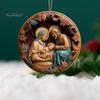 Nativity Scene Ornaments Acrylic Flat Hanging Pendant Keepsake The Birth of Jesus Decor for Christmas Tree Party Car Wall Door