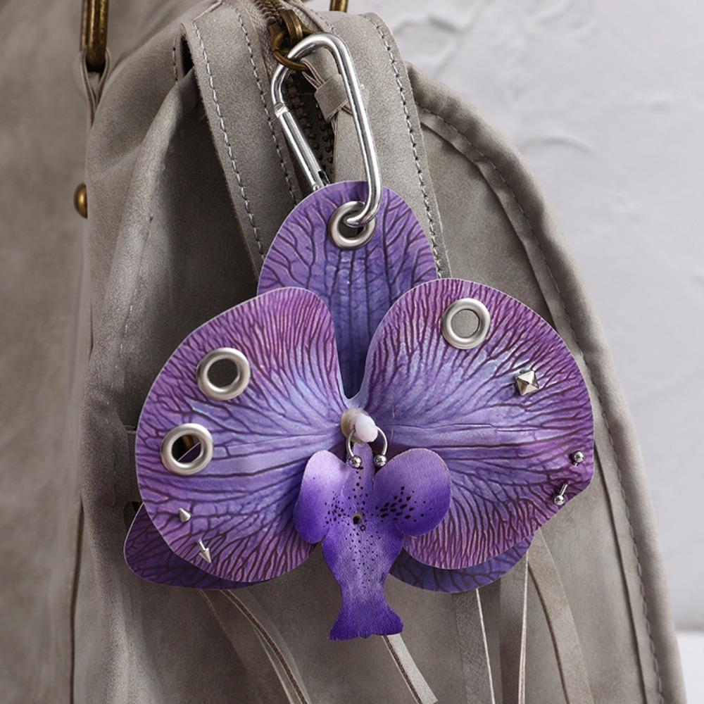 Backpack Decoration Orchid Lily Keychain Colorful Backpack Hangings Decor Flower Bag Pendant