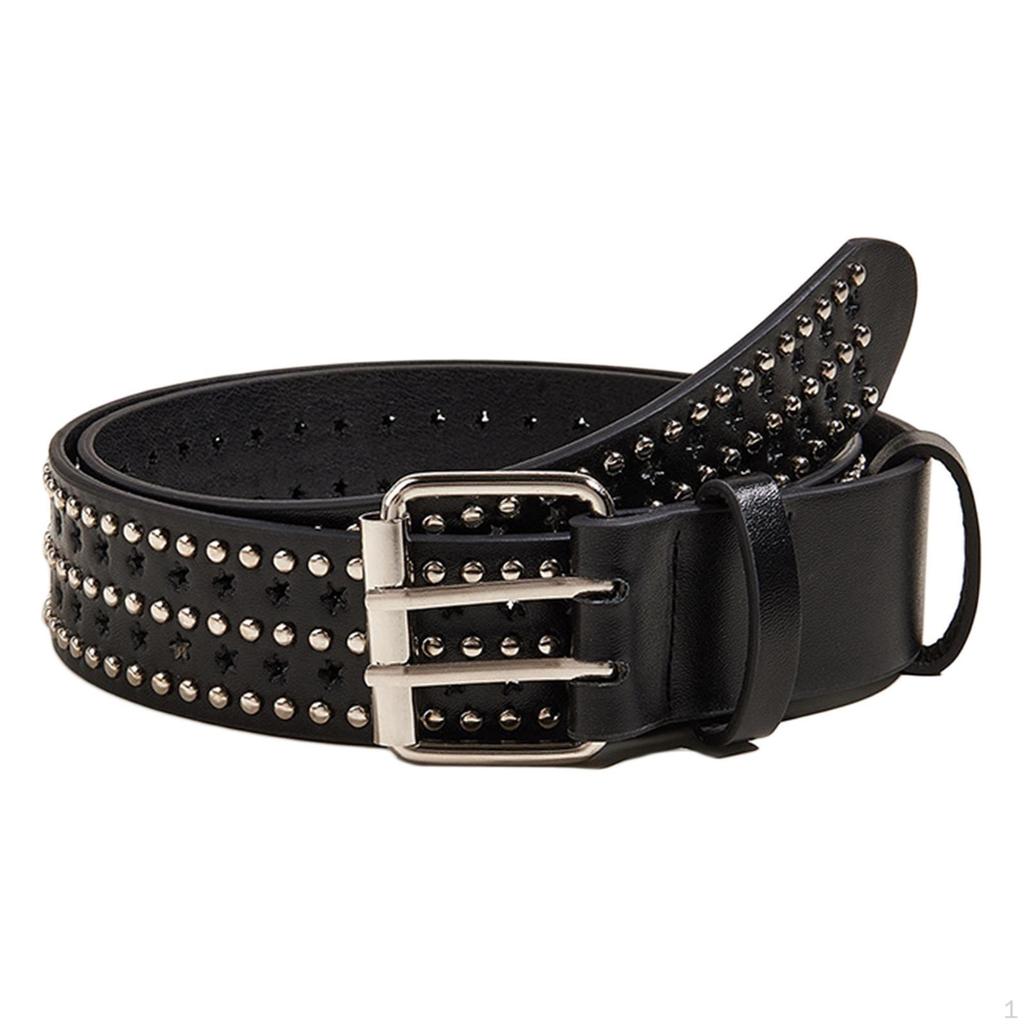 Модный мужской ремень с заклепками, джинсы в стиле панк, декоративные комбинезоны, брюки, крутой унисекс для мальчиков и девочек