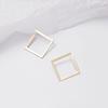 Geometric Square 925 Silver Earrings - European & American Trend, Cold Style, Exaggerated Design
