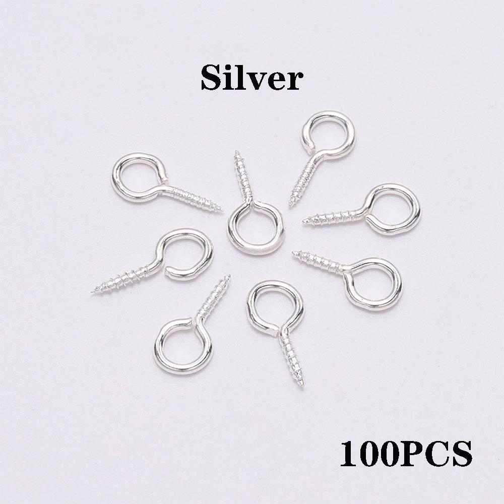 200pcs Small Tiny Mini Eye Pins Eyepins Hooks Eyelets Screw Threaded Clasps Hooks DIY For Jewelry Making Accessories Wholesale