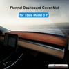 Top Flannel Dashboard Cover Pad For Tesla Model 3 Y Sunshade Protector Anti-UV Dash Mat Sun-shading Non-slip Car