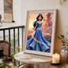Disney Жемчужная живопись Принцесса Жасмин Синее Жемчужное Платье Без Бретелек Длины До Пола 5D Жемчужная Вышивка Крестиком Набор для Дома и Класса Декоративная Цель