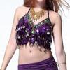 Nightclub Tassel Sequin Show Costumes Halter Bra Performance Top Belly Dance Bra