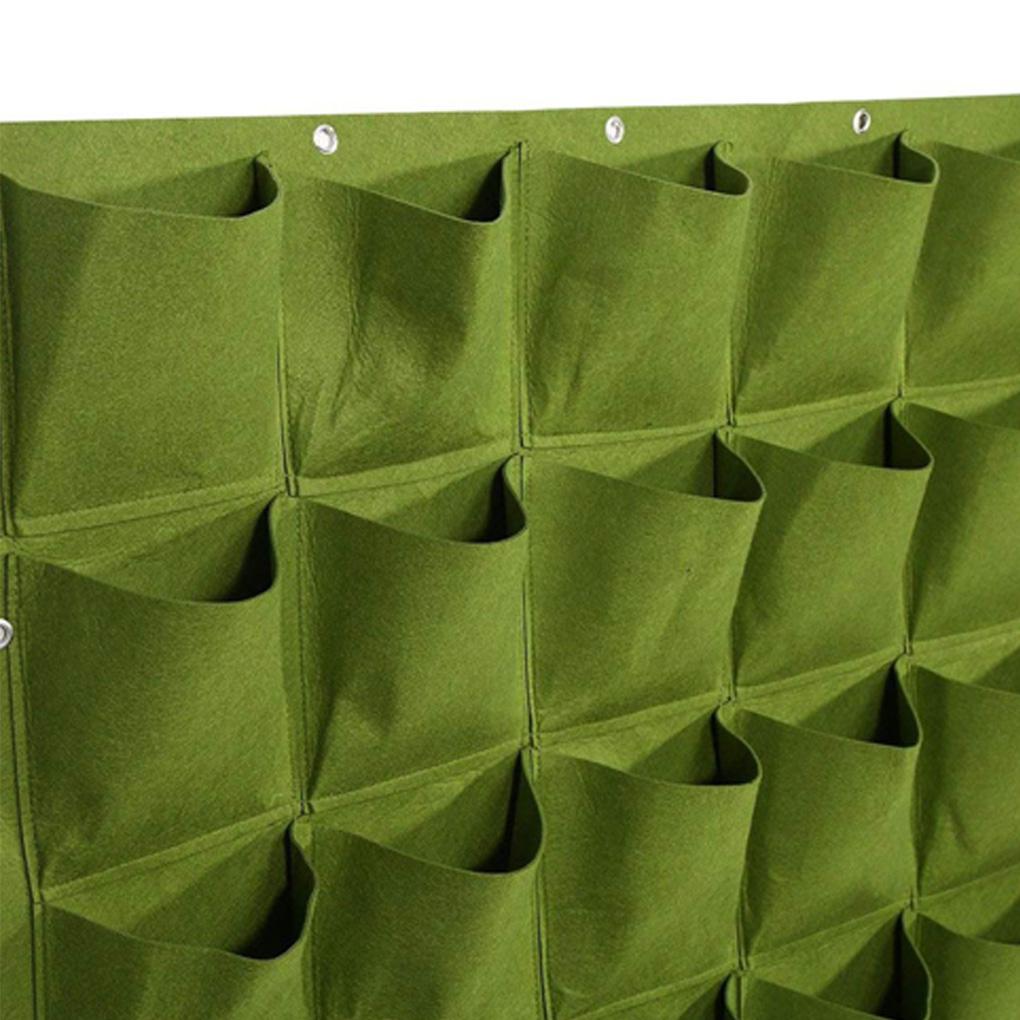 Вертикальный мешок для посадки цветов, нетканый мешок для выращивания, 64 кармана, настенный садовый горшок - черный