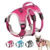 Светоотражающая нейлоновая шлейка для собак, сетчатая, дышащая, жилет для дрессировки домашних животных с ручкой управления для маленьких, средних и больших собак, мопсов