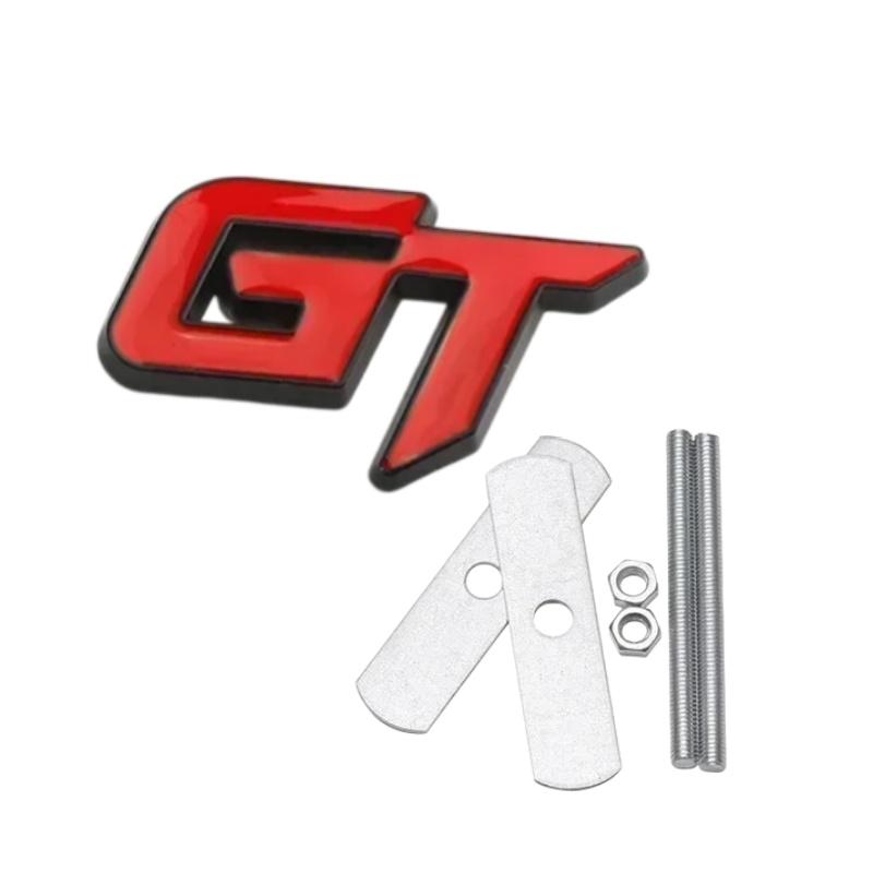 3D Metal GT Letters Car Front Grille Rear Trunk Fender Emblem Badge Sticker Decals Styling Accessories