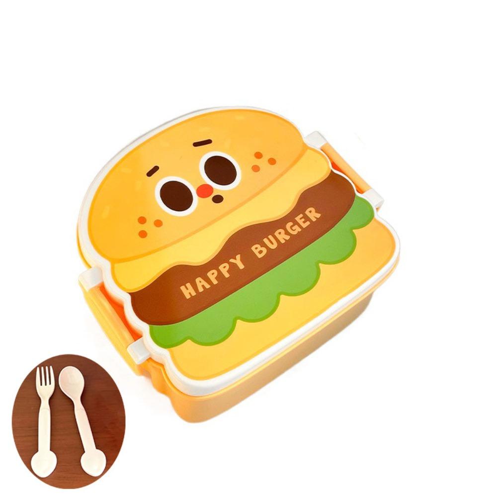 Microwaveable Student Lunch Boxes Separated Food Storage Container Hamburger Lunch Box School