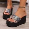 Fashion Wedge Womens Shoes 2024 Summer Fashion Printing Women's Slippers Outdoor Platform Beach Lady Shoes Plus Size 43 Zapatos De Mujer