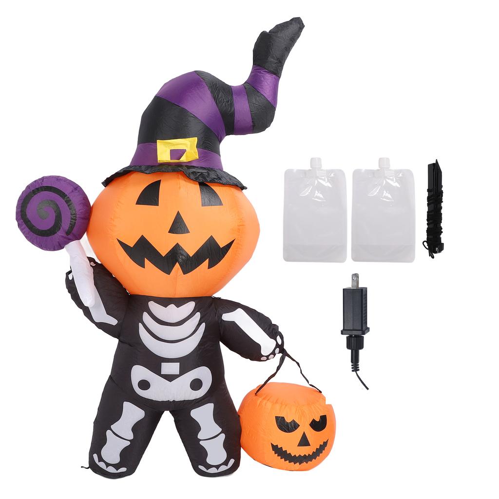 Надувное украшение в виде привидения со светодиодными огнями, водонепроницаемое, симпатичное, надувное украшение в виде скелета для двора