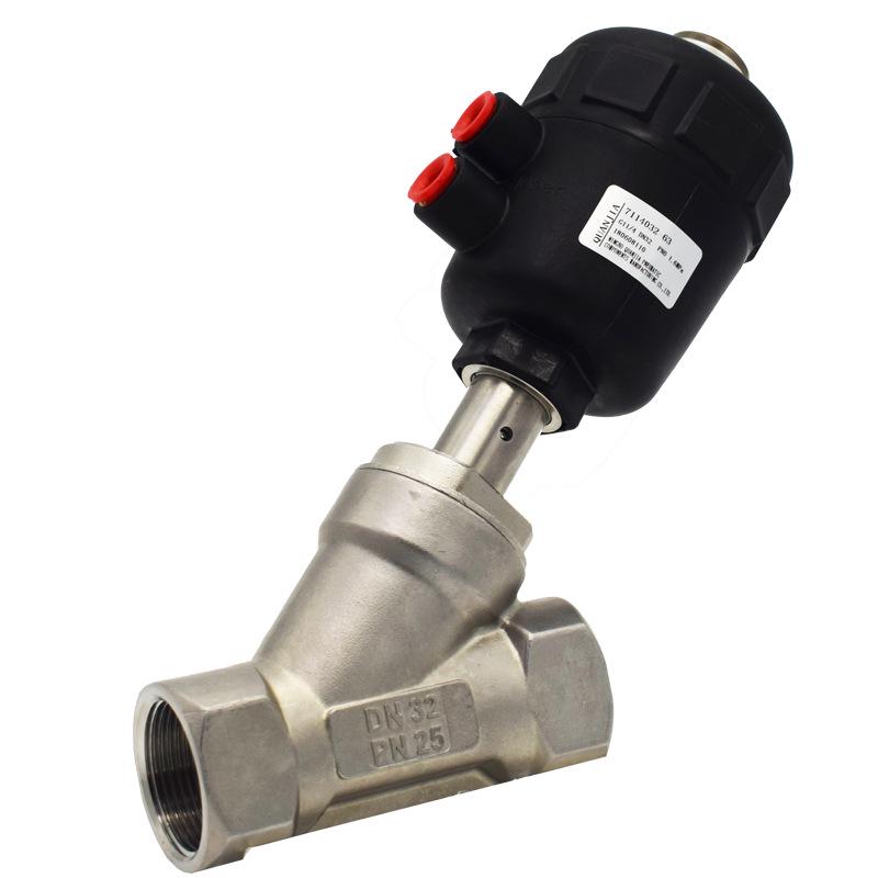 Quan Jia Pneumatic Stainless Steel High-Temperature Y-Type Angle Seat Air Control Valve