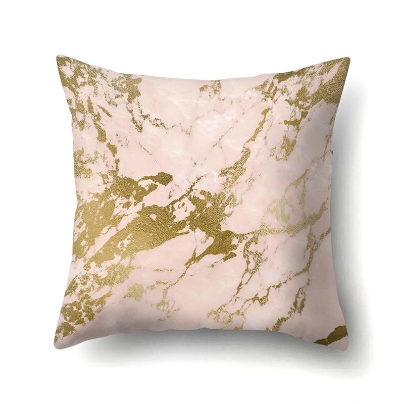Nordic Ins Marble Polyester Pillowcase Car Decoration Home Printed Waist Cushion Pillowcase