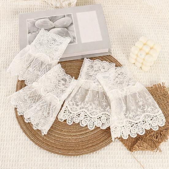 Ruffle Collar And Cuffs Clown Ruffle Collar White Black Lace Jabot Retro Victorian Collar for Cosplay Halloween Costume Party Accessory