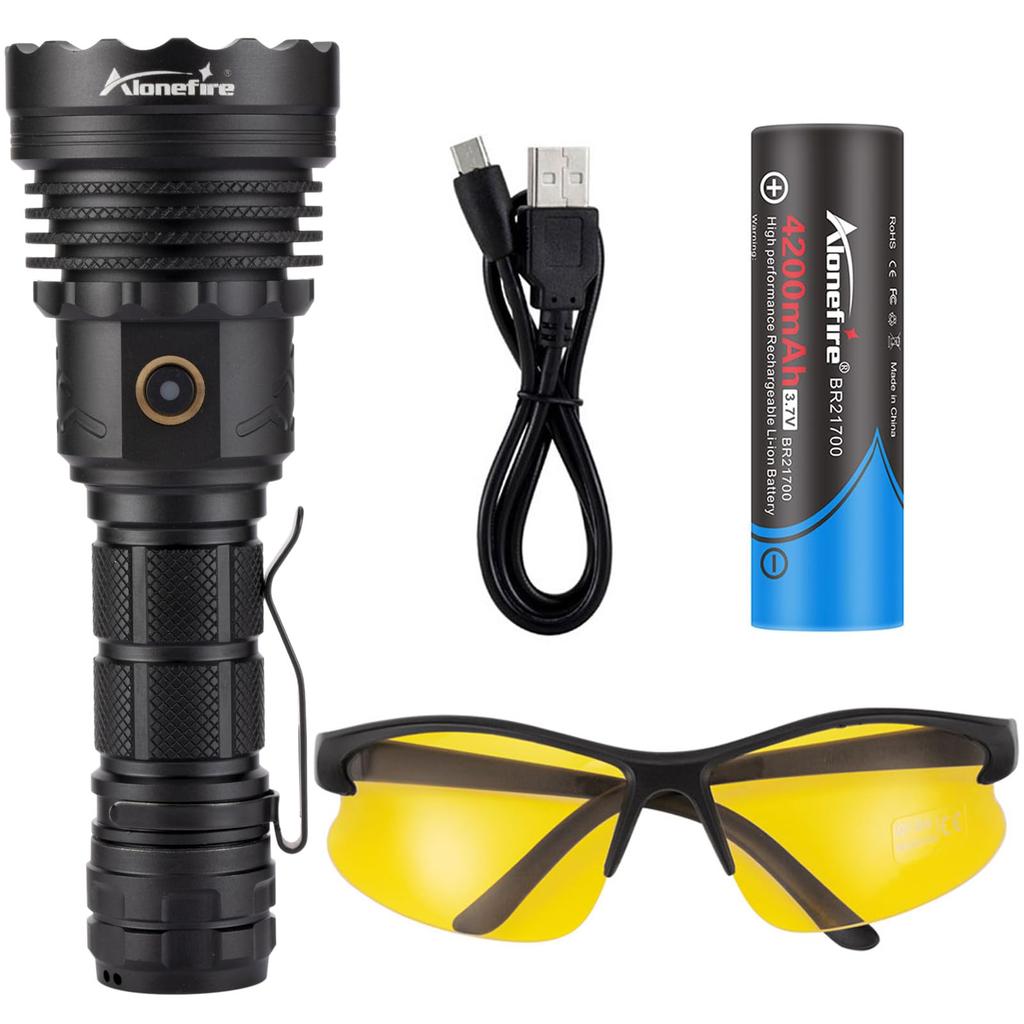 Alonefire SV52 25W Ultraviolet Black Light, Powerful UV LED Light with 365nm Wavelength, USB Rechargeable, for Anisakis, Wood's Light Testing, Pet