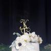 Топпер для торта с первой буквой K, монограмма, акриловый топпер для кексов, забавные аксессуары для торта для украшения свадебной годовщины, дня рождения, вечеринки, зеркальное золото