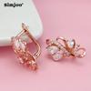 SIMJOO Fashion Design Hollow Flower Zircon Earrings for Ladies