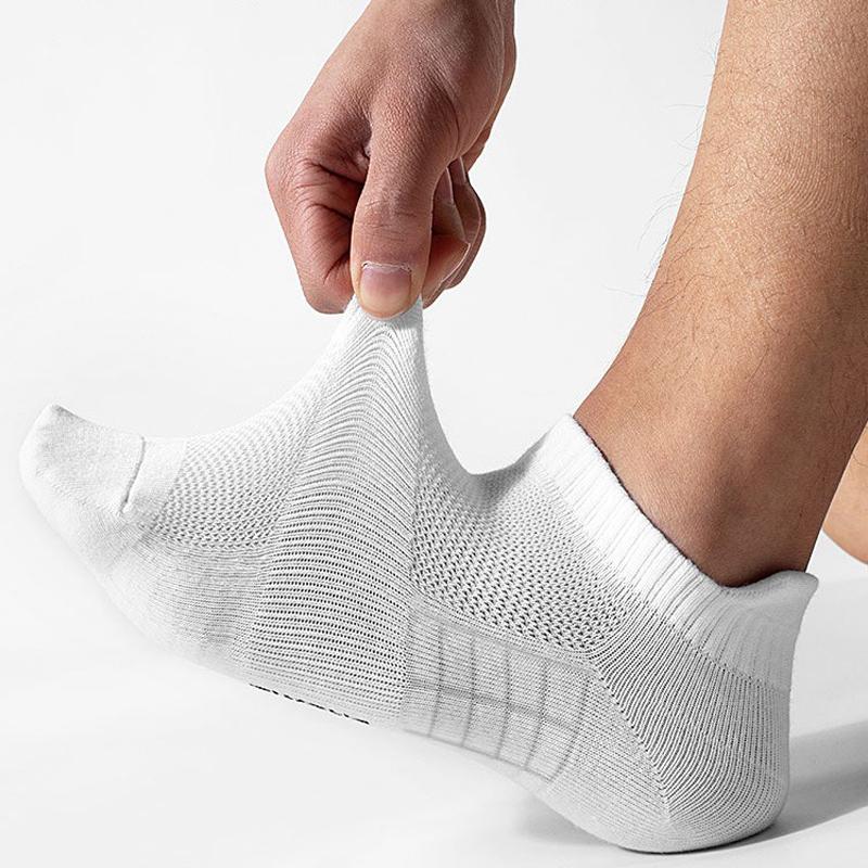 5 пар коротких носков, мужские спортивные носки для бега, мужские спортивные, фитнес-носки, удобные, сетчатые, повседневные, дышащие, черные, EU 38-45