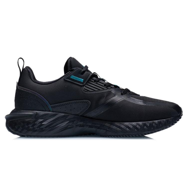 Li Ning Cloud Shield Модные износостойкие дышащие низкие кроссовки для бега мужские Черно-синие AGLR233-2