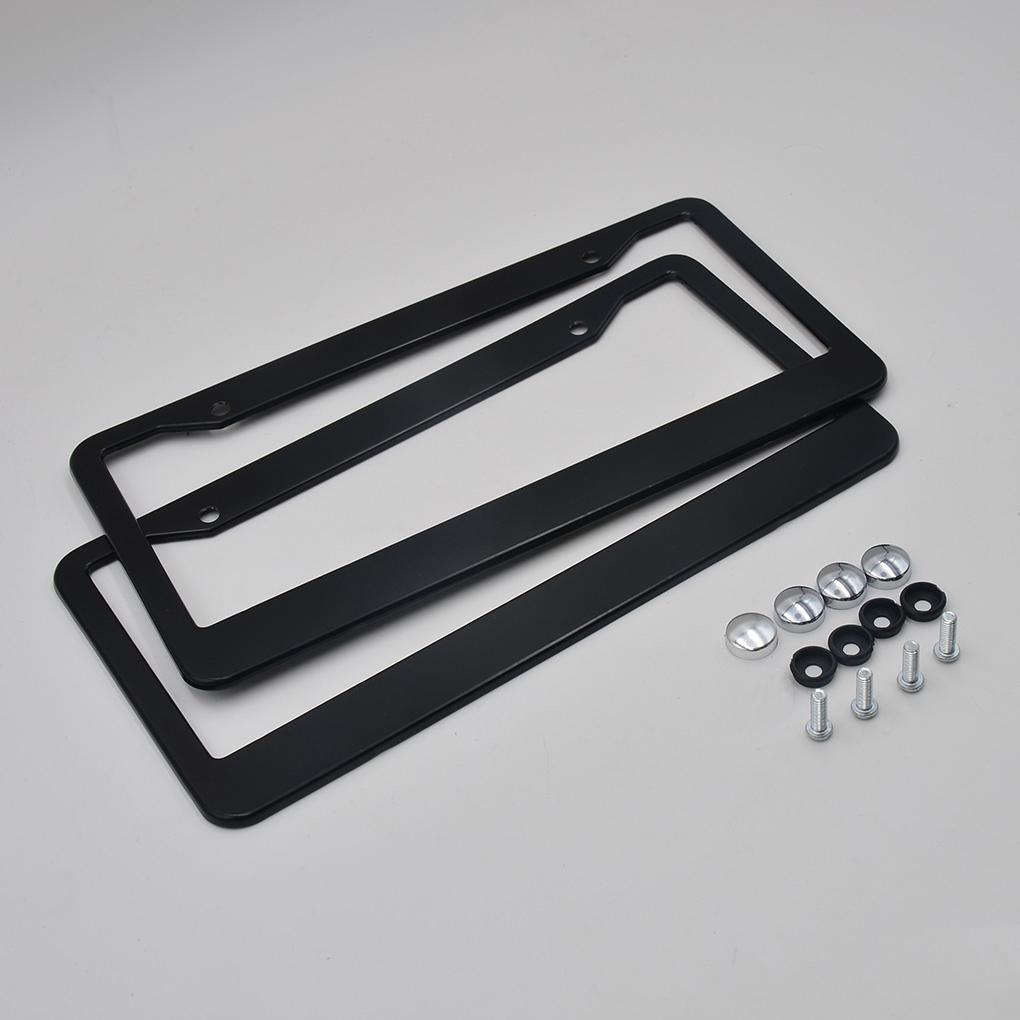 2 шт. Рамка номерного знака автомобиля из нержавеющей стали, универсальный держатель черного номерного знака автомобиля