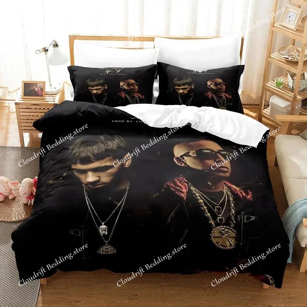 Постельное белье Anuel AA Real Hasta La Muerte Пододеяльник Наволочка Комплект Постельного Белья Взрослый Мальчик Девочка Украшение Спальни Детский Подарок Односпальный Двуспальный