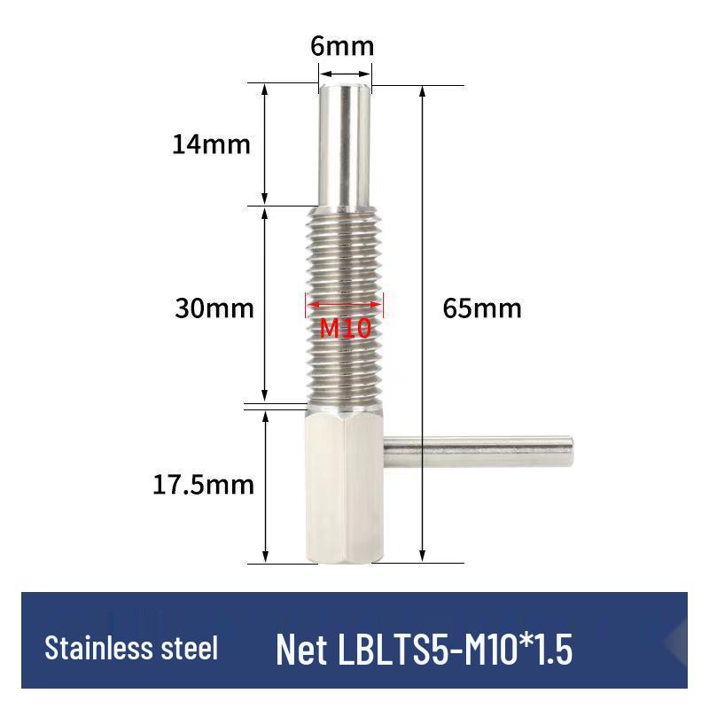 L-Shaped Knob Plunger with Coarse Thread Indexing Safety Pin - Stainless/Carbon Steel, Zinc-Plated.