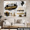 Black and gold Spanish-themed birthday banner background suitable for indoor and outdoor birthday celebrations