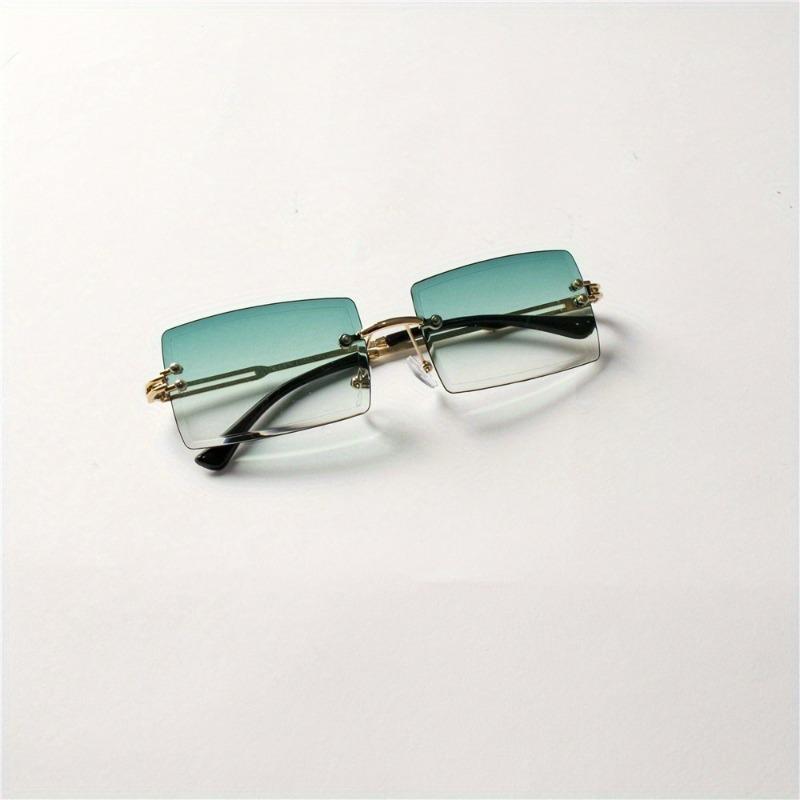 4-Piece Set Of Frameless Square Fashion Glasses For Women Cut Edge Design Suitable For Fashion Accessories And Casual Wear