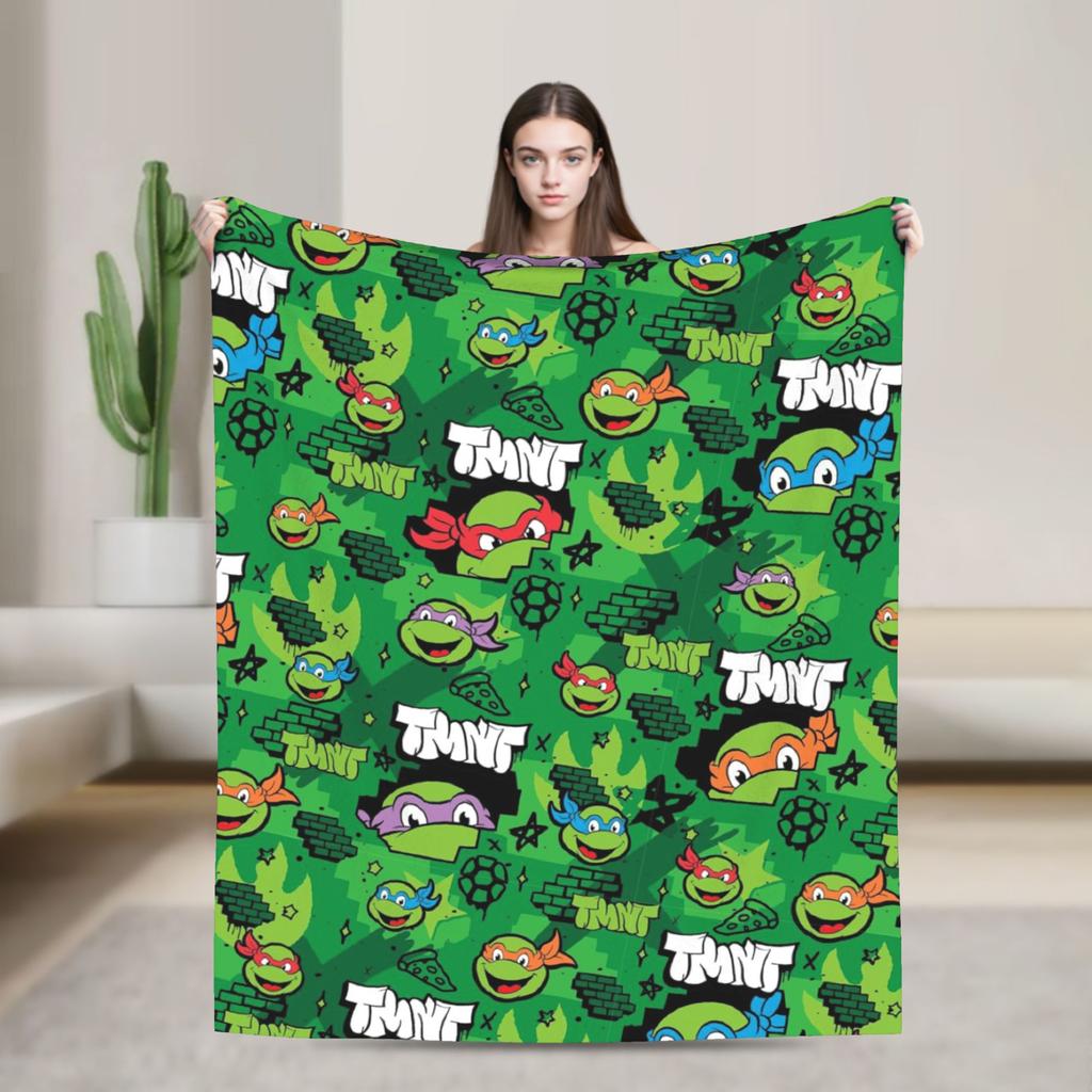 TMNT Game  Blanket Quality Warm  Bedding Throws Winter Airplane Travel Couch Chair Funny Bedspread