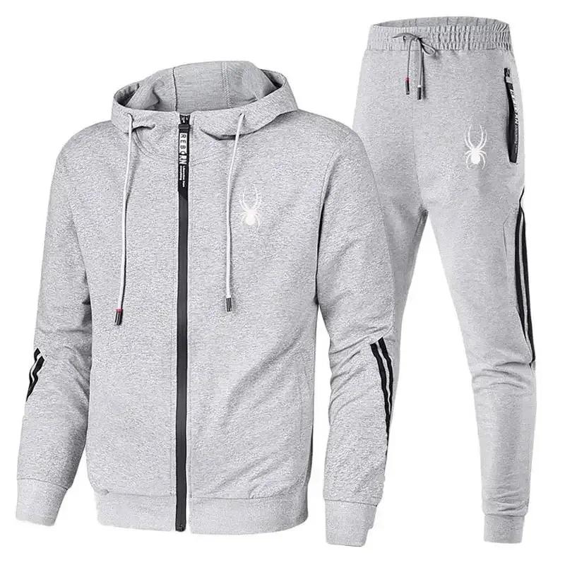Men's Casual Running Sportswear Set, Zipper Jacket and Pants Two-piece, Fitness Jogging Wear, Spring and Autumn, 2024 New