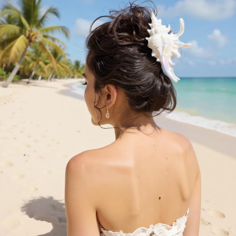 1 шт. Зажим-акула, заколка для волос в виде раскрашенной раковины, красочный аксессуар, обязательный для летних пляжных причесок