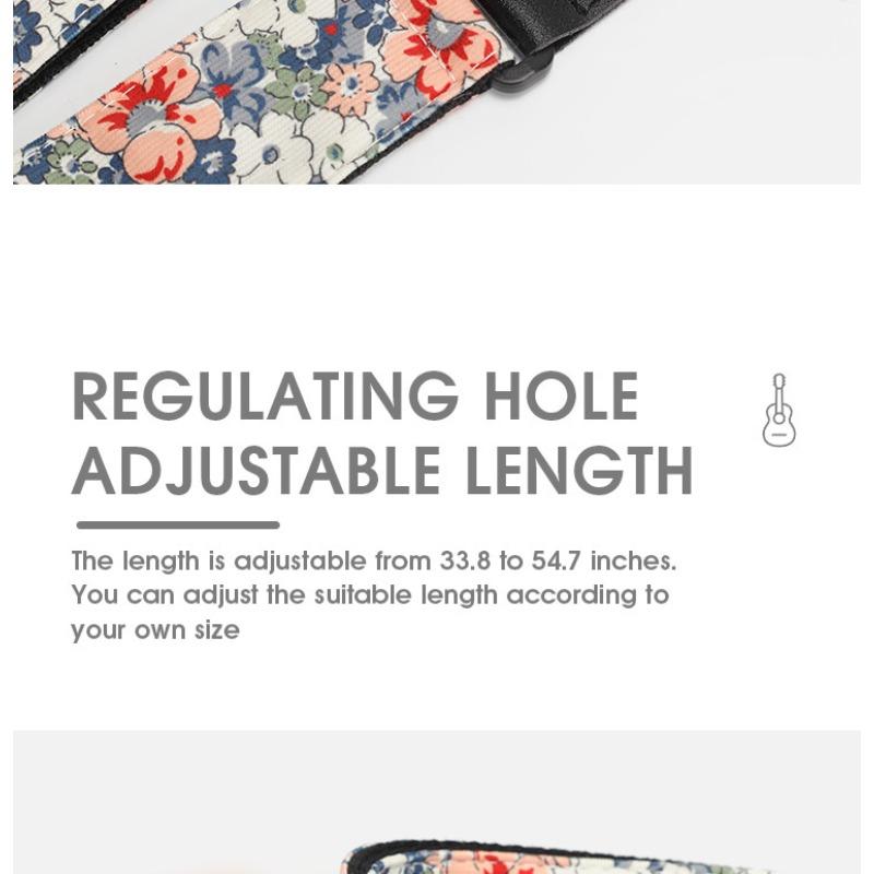 Printed guitar strap, PP guitar strap, universal strap, heat transfer printed instrument ribbon, double-layer thickened