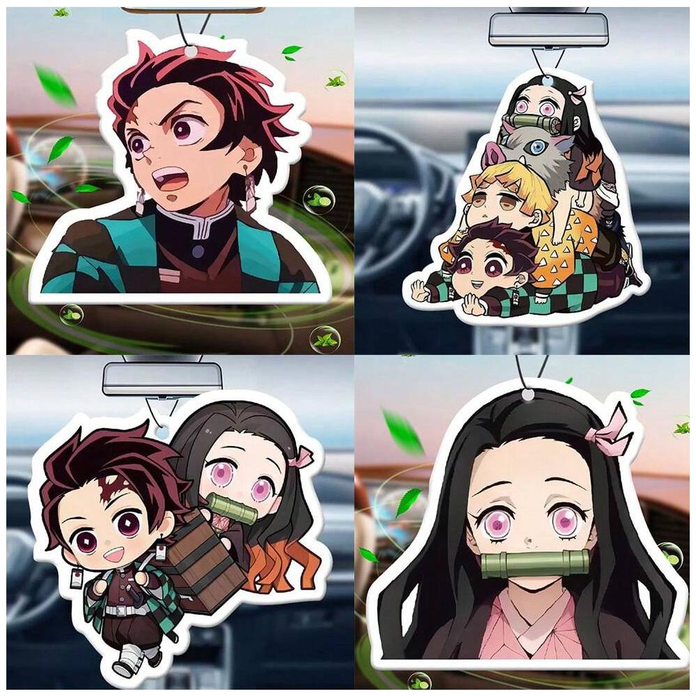 Demon Slaye Air Freshener Tanjirou Nezuko Car Home Creative Aroma Difusers In-Car Room Deodorant Perfume Pendant for Party Gifts