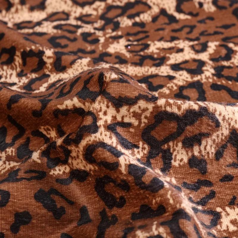 100x150cm Short Plush Fabric Leopard Tiger Cow Pattern Fabric For Diy Garment Sofa Cover Toy Carpet Sewing Patchwork Accessories