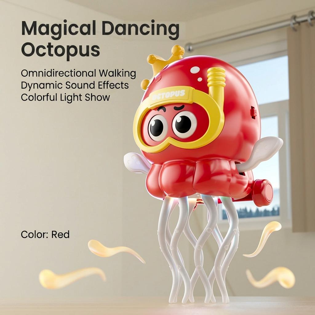 Dancing Octopus Toy For Kids With LED Lights And Music Rhythm Sensing