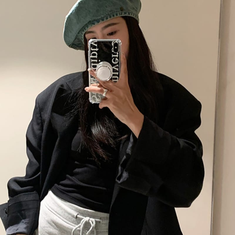 LOOKING4U On the Moment Denim Pocket Beret C2 Washed Blue