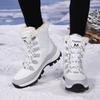 Fashion Outdoor Ankle Boots Women Winter Shoes Keep Warm Non-slip Black Snow Boots Ladies Lace-up Boots  Femme Booties Woman Flat Boot