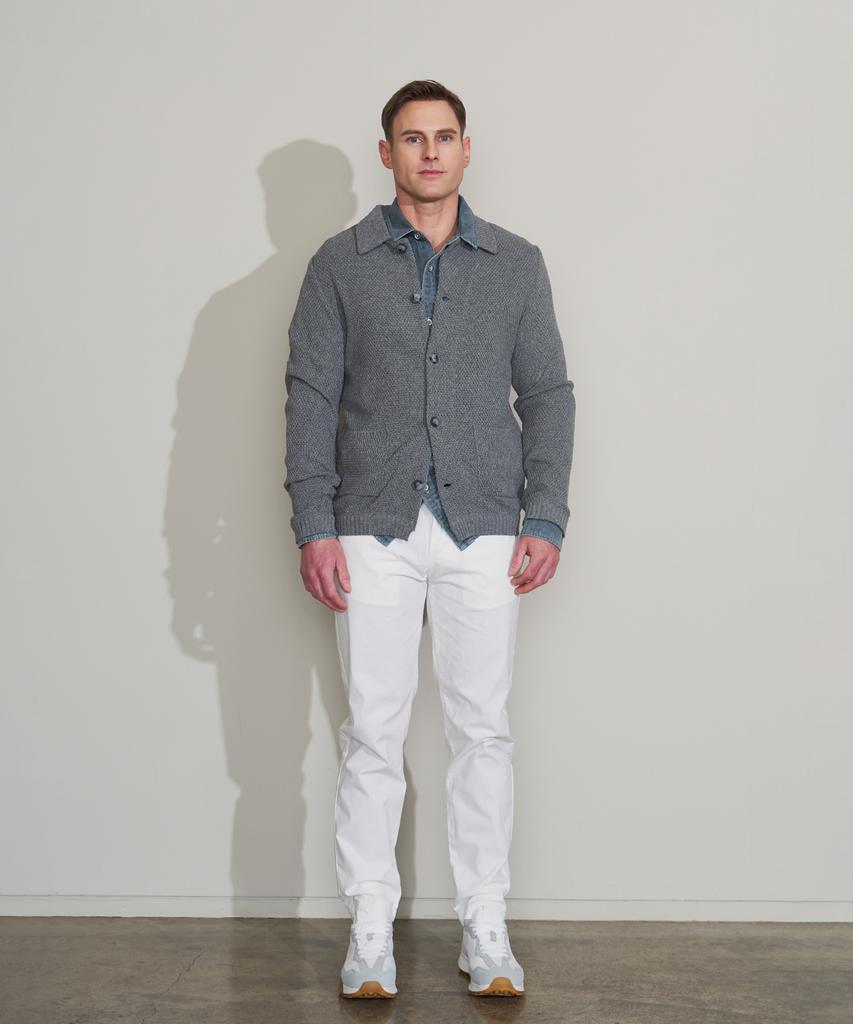 Panicale Gray Acrylic Cotton Knit Jacket