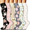 6 Pairs Sports Pressure Socks Women's High Elastic Stockings Compression Socks Shape Leg Socks Calf Socks, Cycling Running Yoga Socks Long Socks