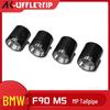 BMW M5 F90 Rear Quad Exhaust System - Carbon Fiber MP Style Tailpipe Muffler.