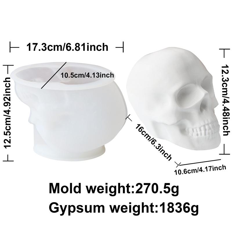 Силиконовая форма в виде 3D черепа, сделай сам, форма для свечи-черепа на Хэллоуин, силиконовая форма для эпоксидной смолы, гипса, домашняя декорация, литье из смолы, художественные поделки