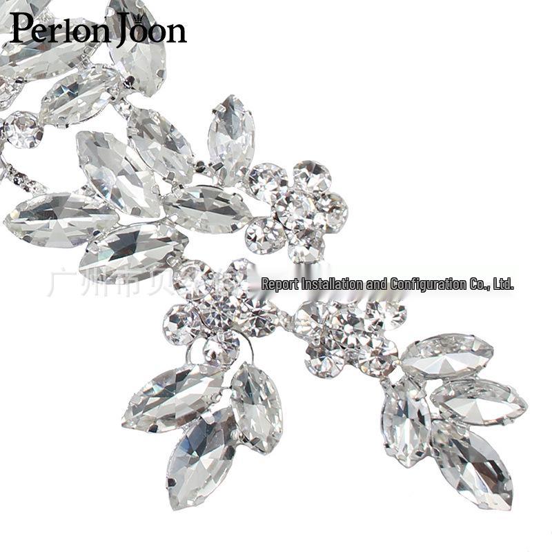 Хрустальная ветвь AB серебристый страз цветок пришивной аксессуар для свадебного платья