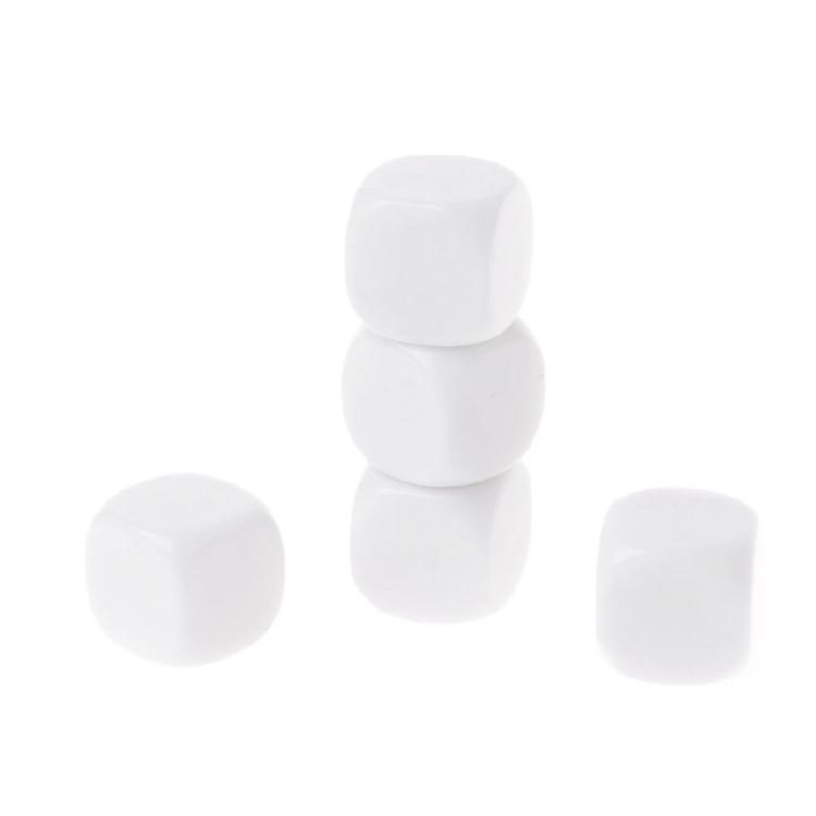 10Pcs Kids Educational Toy Board Game Dices Set White Dices Mathematical Tool 6 Sided Dices Acrylic Round Corner Dices