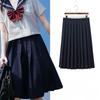 Uniform Pleated School High School Pleated Sailor Navy [NOKIJP] Skirt, Plain, Navy, Black, 45/65/75cm Length, Skirt, Long, Skirt, Girl, Cosplay,