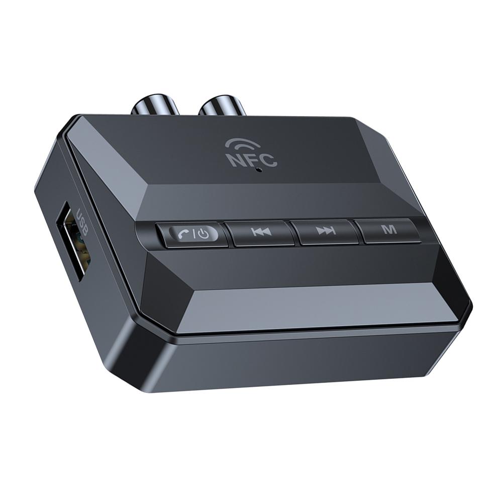 Stereo Wireless Adapter 3.5MM Aux Audio Receiver Bluetooth-Compatible 5.3 Built-in Signal Gain Amplifier Support TF U Disk Play