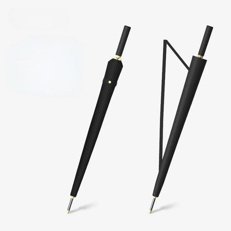 24 Bones автоматический открывающийся и закрывающийся зонт с прямой ручкой и длинной ручкой деловой мужской подарочный зонт