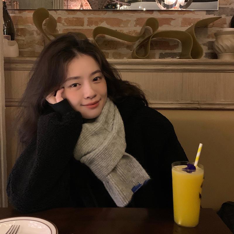 Короткий шарф-крест для женщин Зимний теплый шерстяной вязаный шарф Студенческий корейский стиль Парный стиль На все случаи жизни